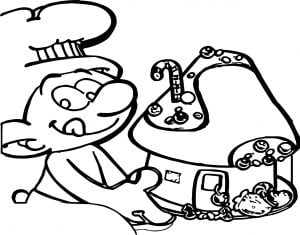 Smulsmurf House Cake Coloring Page
