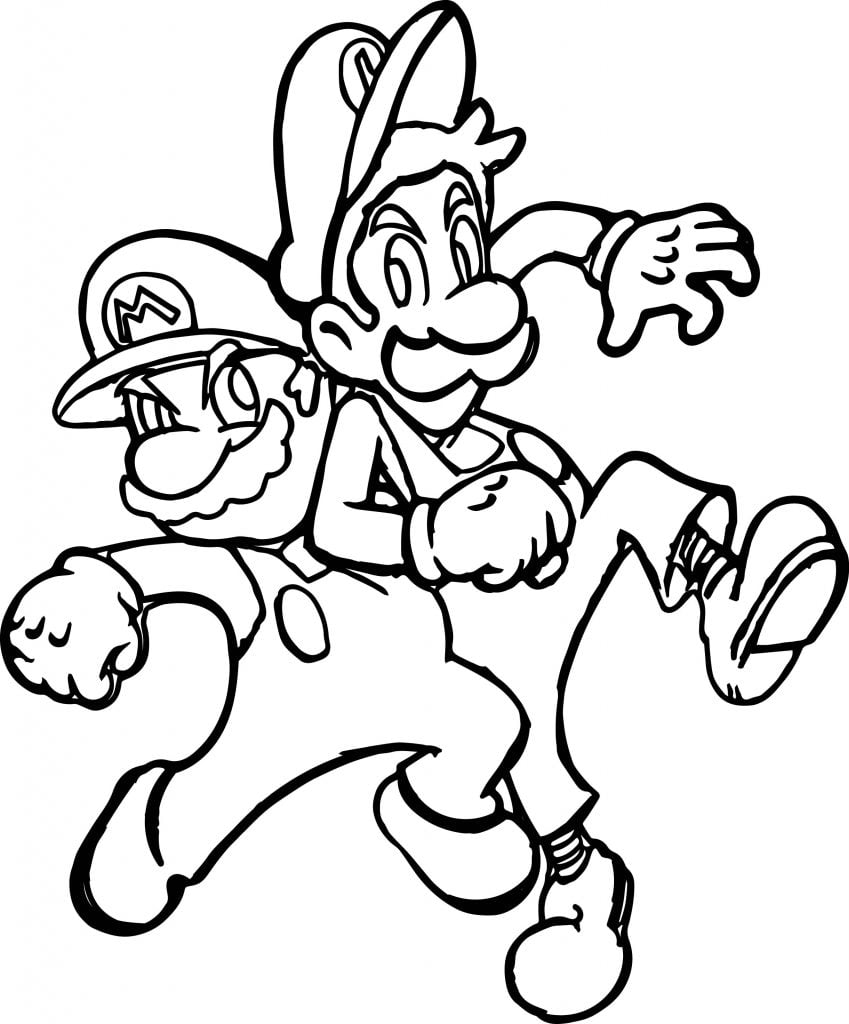 Super Mario And Luigi Challenge Coloring Page - Wecoloringpage.com