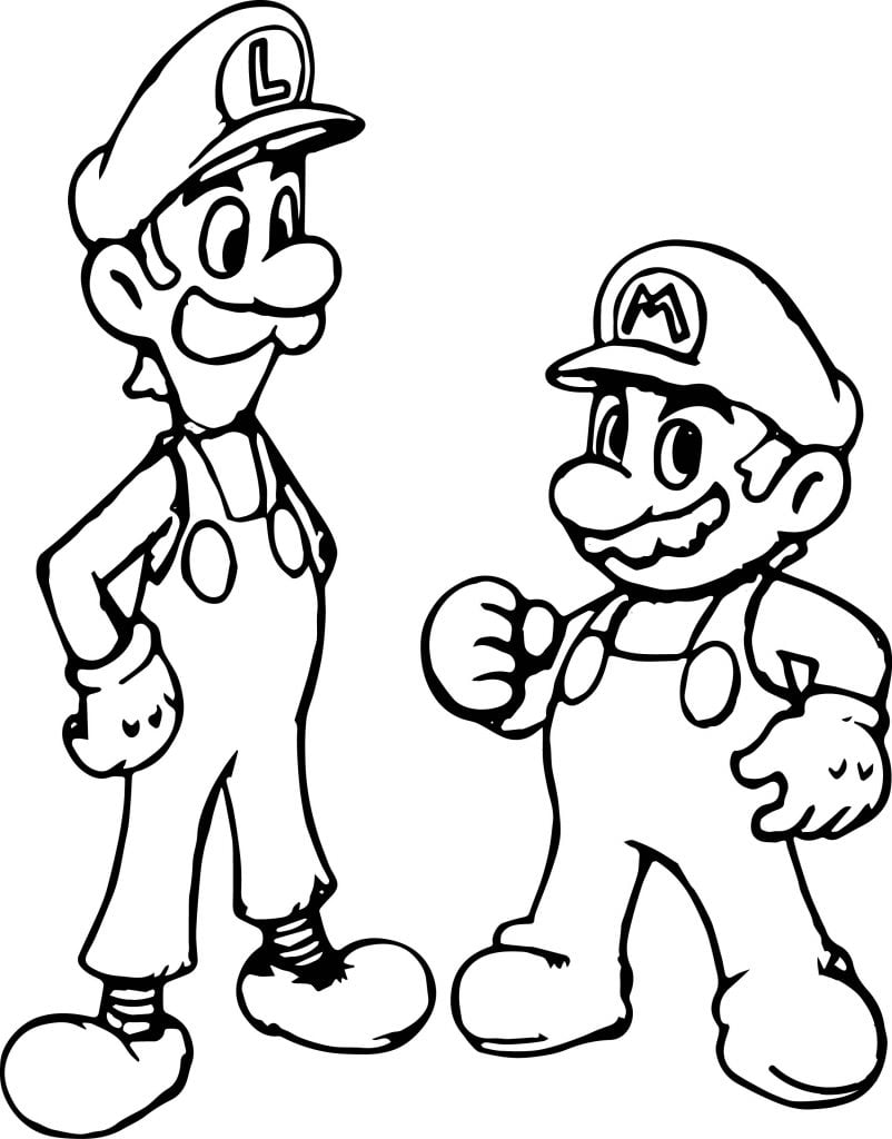 Mario And Luigi Printable Coloring Pages