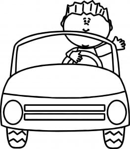 Toy Car Child Coloring Page