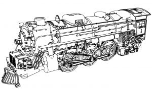 Very Detail Illustration Train Coloring Page