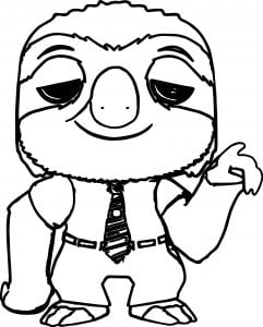 Zootapia Flash Sloth Coloring Page