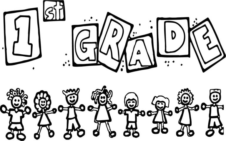 1st Grade Children School Coloring Page - Wecoloringpage.com