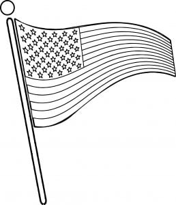 4th July Free Flag Coloring Page