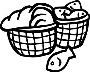 5 Loaves And 2 Fish Bucket Coloring Page