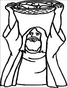 5 Loaves And 2 Fish God Prayer Coloring Page