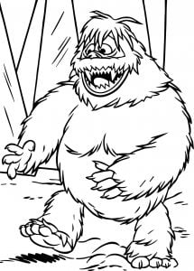 Abominable Snowman Happy Coloring Page