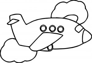Airplane Cloud Coloring Page