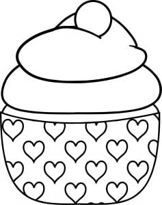 Baby Cupcake Heart Coloring Page