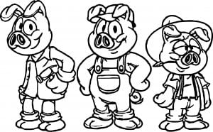 Best Cartoon 3 Little Pigs Coloring Page