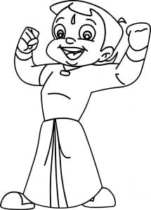 Chhota Bheem Strong Coloring Pages