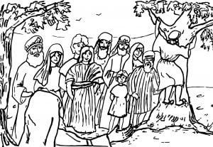 Climb Tree Zacchaeus Jesus Coloring Page