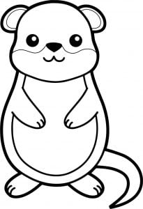 Cute Groundhog Coloring Page