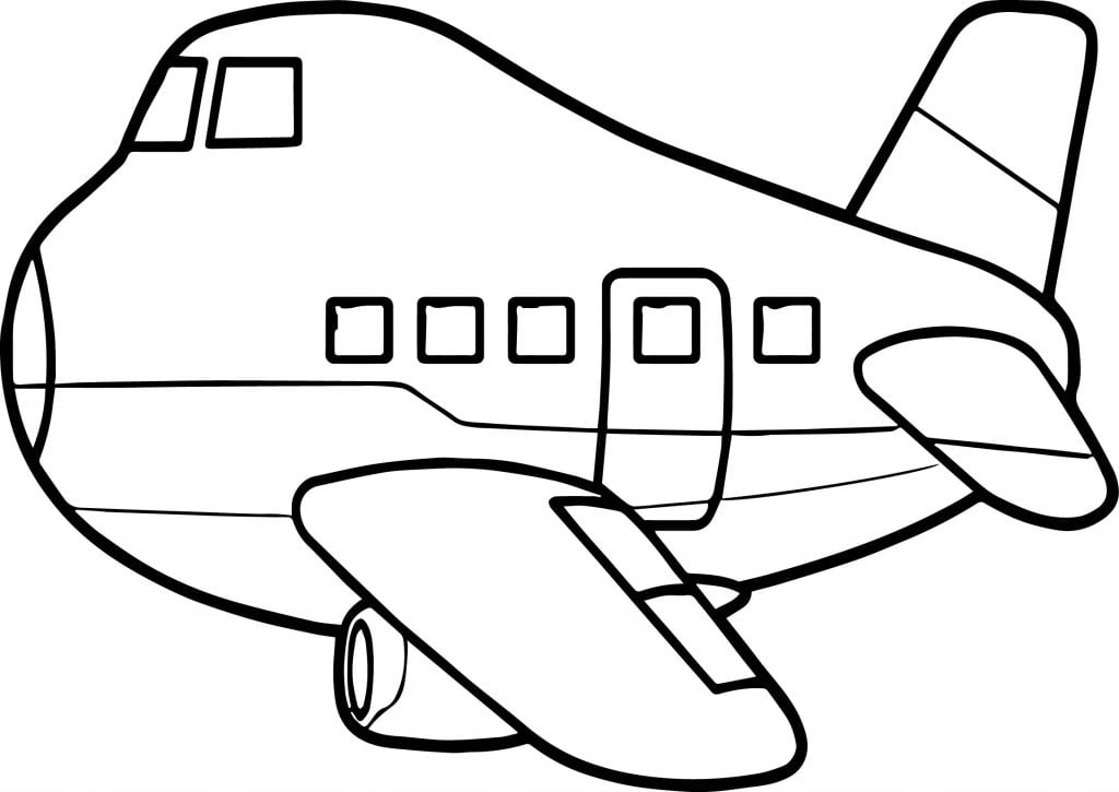 Flattened Airplane Coloring Page - Wecoloringpage.com