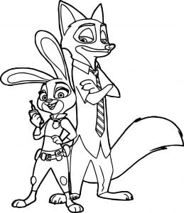 Judy Nick Zootopia Coloring Page