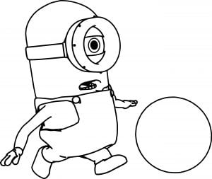 Minion Play Ball Coloring Page
