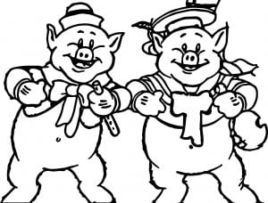 The Three (Two) Little Pigs Coloring Page