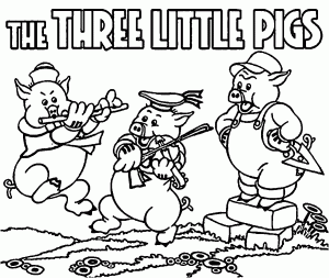 Three Little Pigs Edit Small Coloring Page