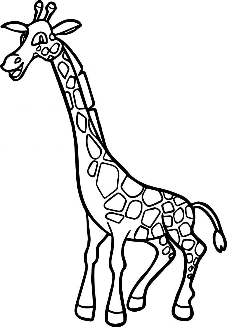 Zoo Happy Giraffe Coloring - Wecoloringpage.com