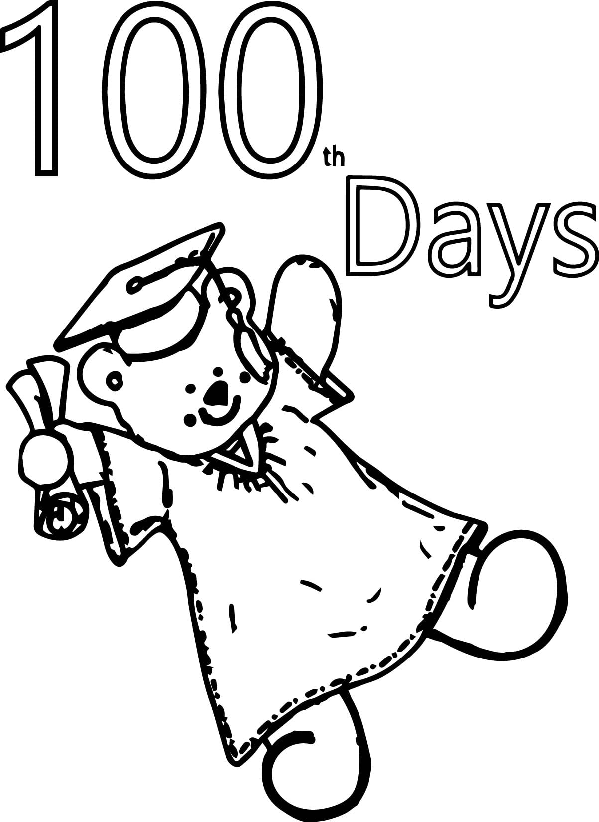 100 Days Cute Bear Coloring Page Wecoloringpage 100 Days Cute Bear Coloring Page Wecoloringpage
