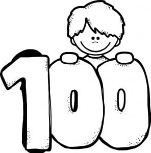 100 Days Of School Child Coloring Page