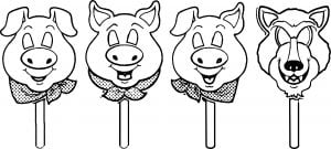 3 Little Pigs Mask Template Coloring Page