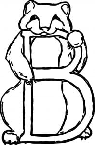 Abc B Letter Squirtel Animal Coloring Page