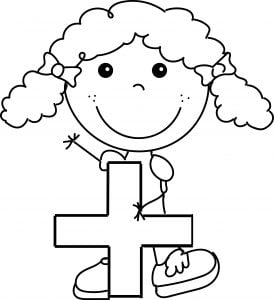 Addition Funny Girl Coloring Page