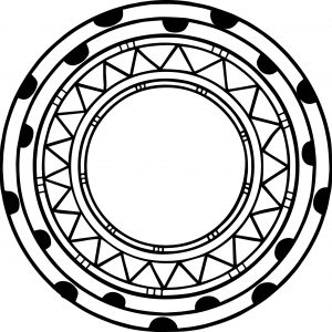 Aztec Circle Shape Coloring Page
