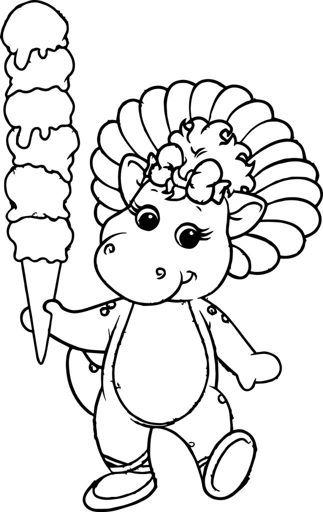 Baby Bop And Her Icy Creamy Coloring Page - Wecoloringpage.com