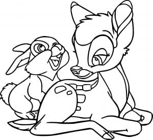 Bambi Bunny Cute Coloring Pages