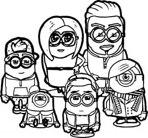 Beckham Family Minions Coloring Pages