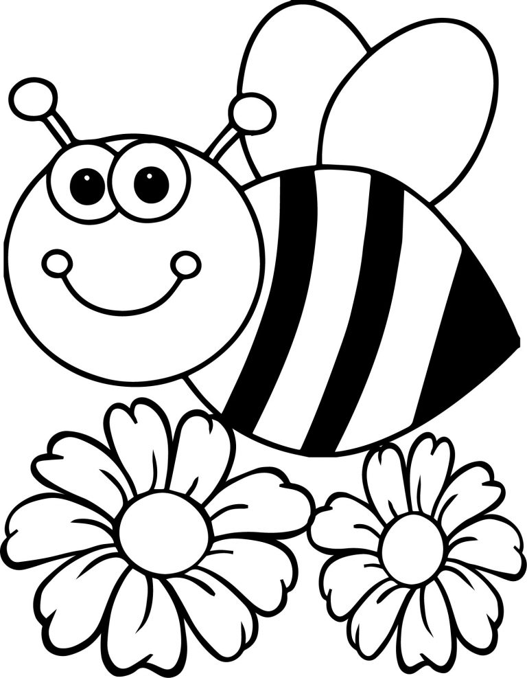 Bee Flower Coloring Page - Wecoloringpage.com