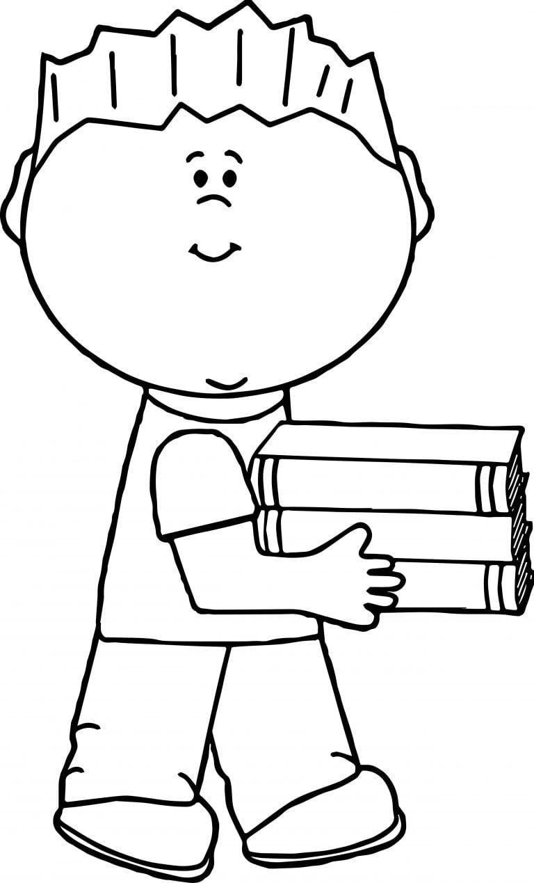 Carrying Boy Kids Coloring Page - Wecoloringpage.com