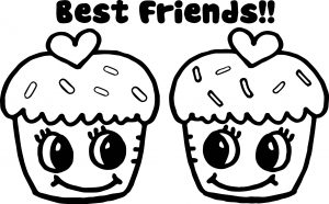 Cupcakes Best Friends Coloring Page