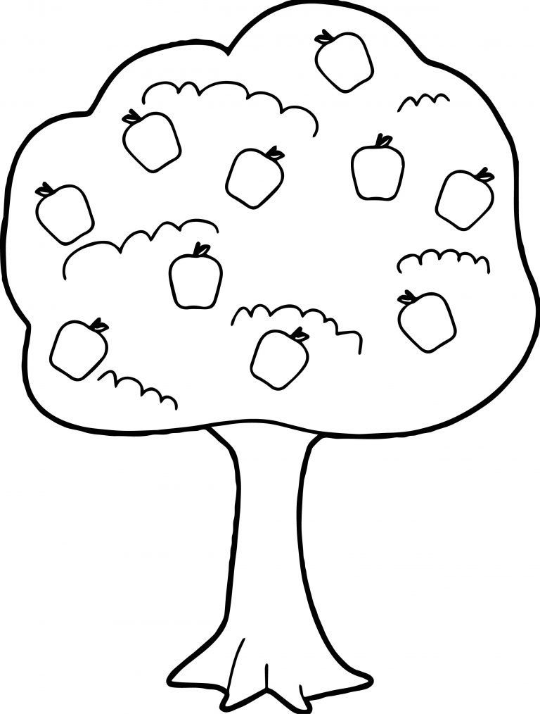 Cute Apple Tree Coloring Page - Wecoloringpage.com