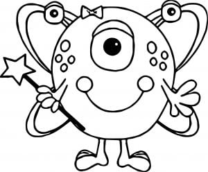 Cute Girl Alien Coloring Page