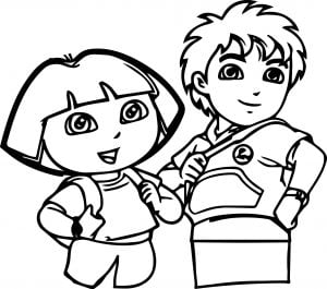 Dora And Child Coloring Page Boy