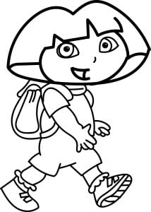 Dora Walking Coloring Page