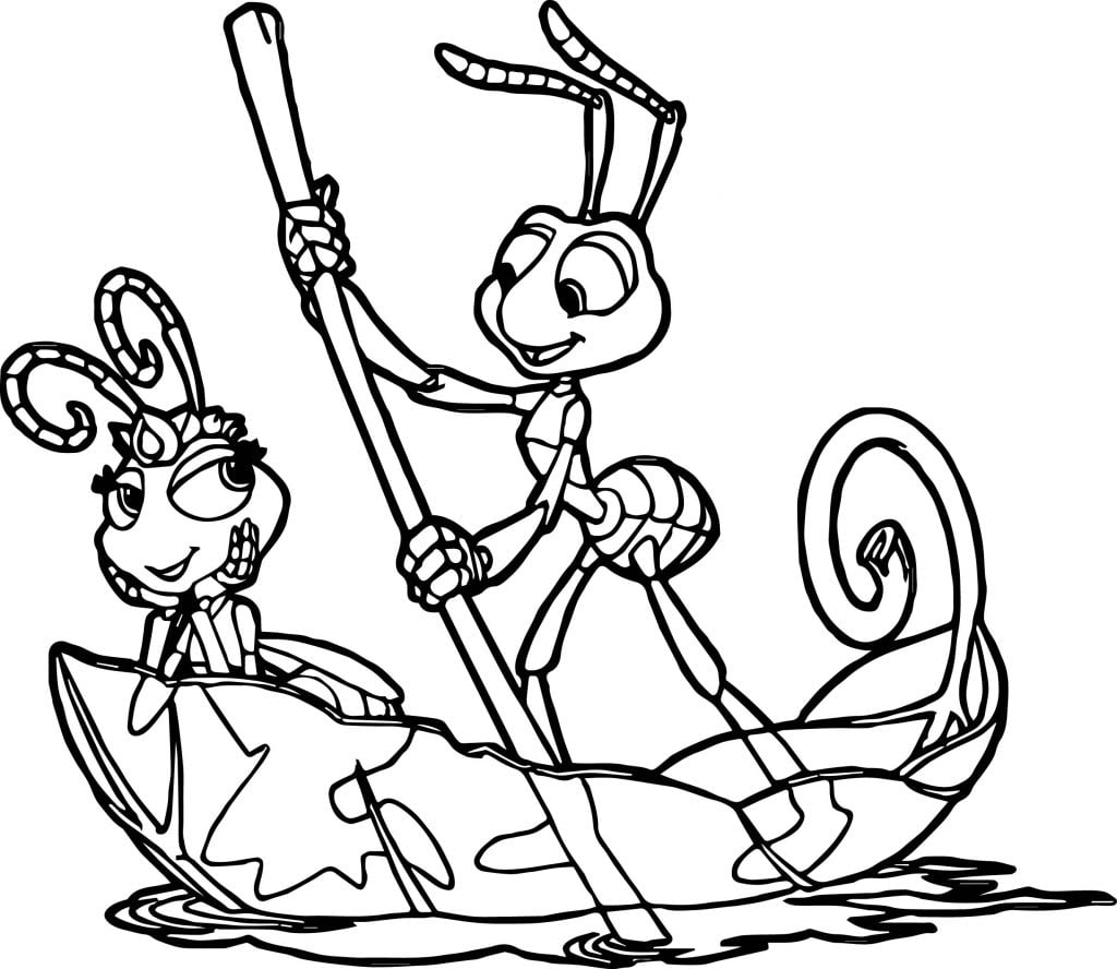 Flik Atta Boat A Bugs Life Coloring Page | Wecoloringpage.com