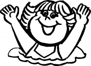 Happy Girl Kids Coloring Page