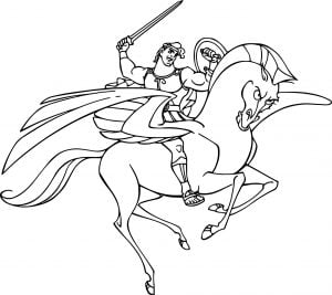 Hercules And Pegasus Fighting Coloring Pages