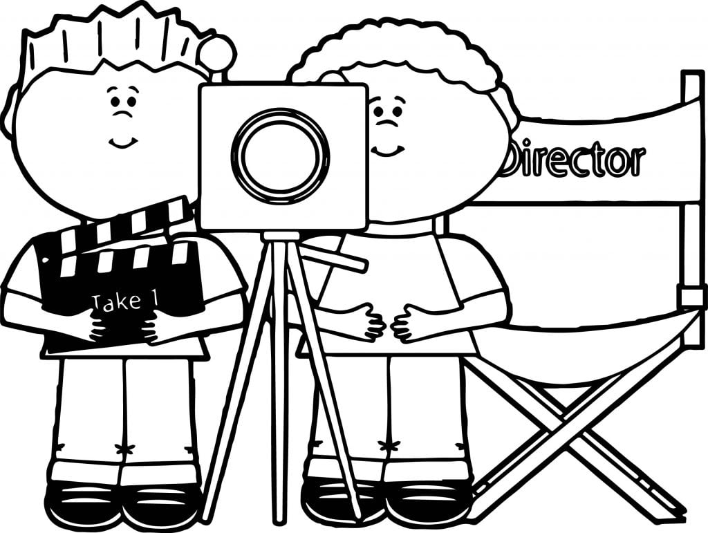 Kids Directing Behind Movie Camera Kids Directing Kids Coloring Page ...