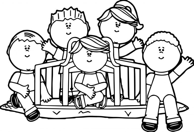 Kids In Park Coloring Page | Wecoloringpage.com