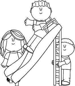 Kids In The Park Coloring Page