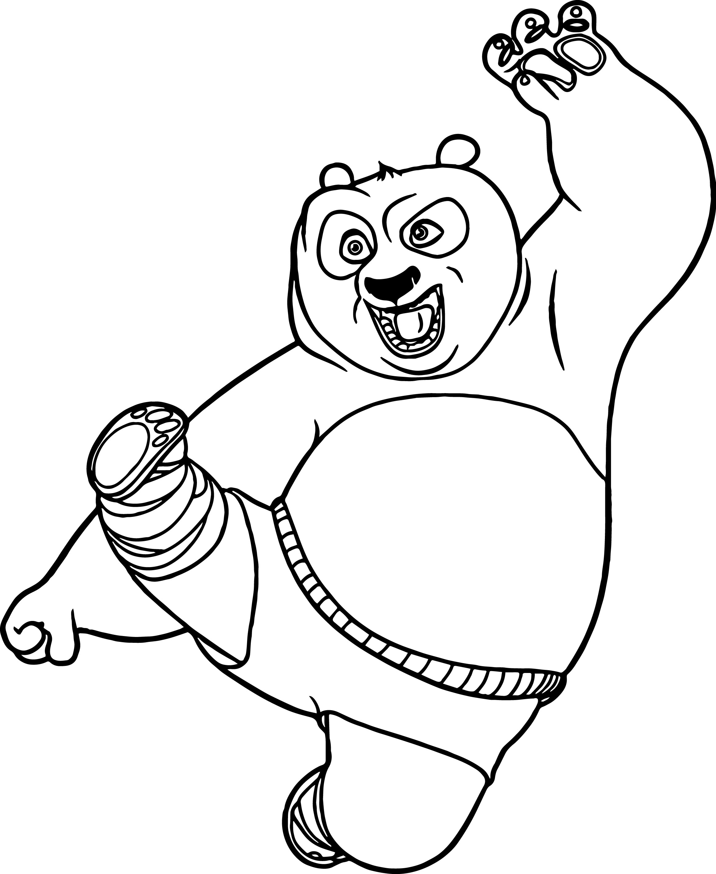 Kung Fu Panda Kick Coloring Page | Wecoloringpage.com