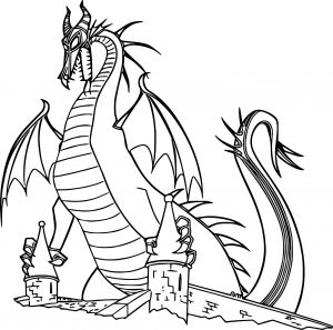 Maleficent Dragon Castle Cartoon Coloring Page