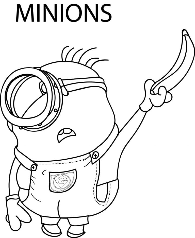 Minion Banana To Give Coloring Page - Wecoloringpage.com