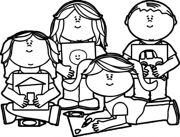 School Kids Image Coloring Page – Wecoloringpage.com