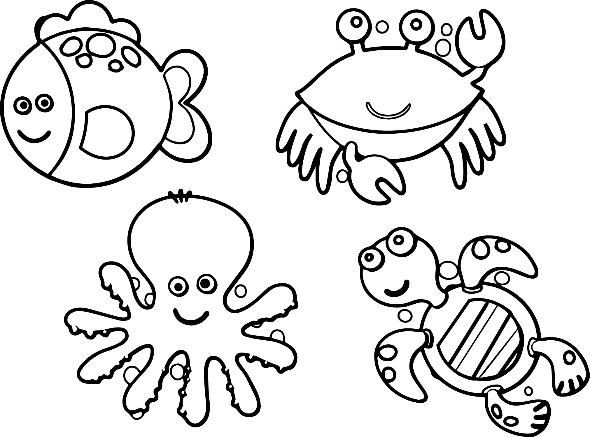 Sea Life Animals Coloring Page Wecoloringpage